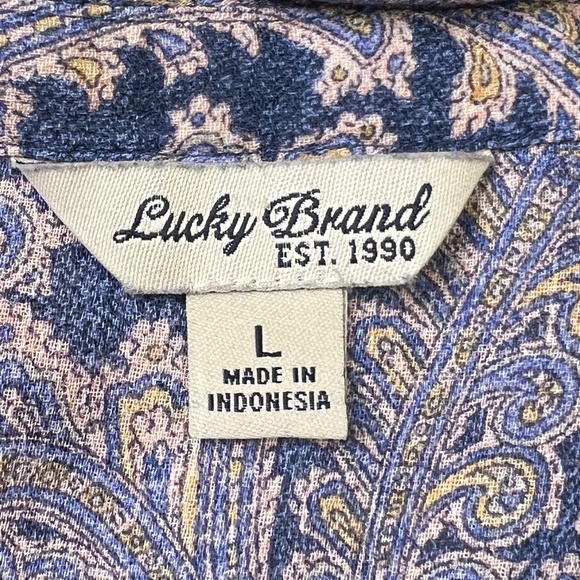 Lucky Brand Long Sleeve Button Down front Sheer Flowing Tunic Top - Picture 10 of 13